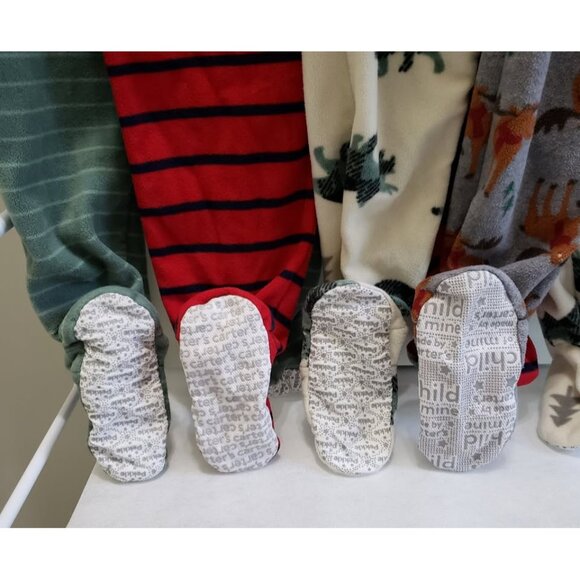 Boys Size 3T Bundle of 4 Warm Winter Fleece Sleepers - Picture 7 of 7